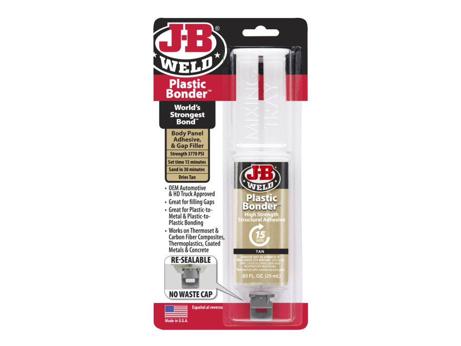 J-B Weld 50133UK PlasticBonder Syringe 25ml Tan
