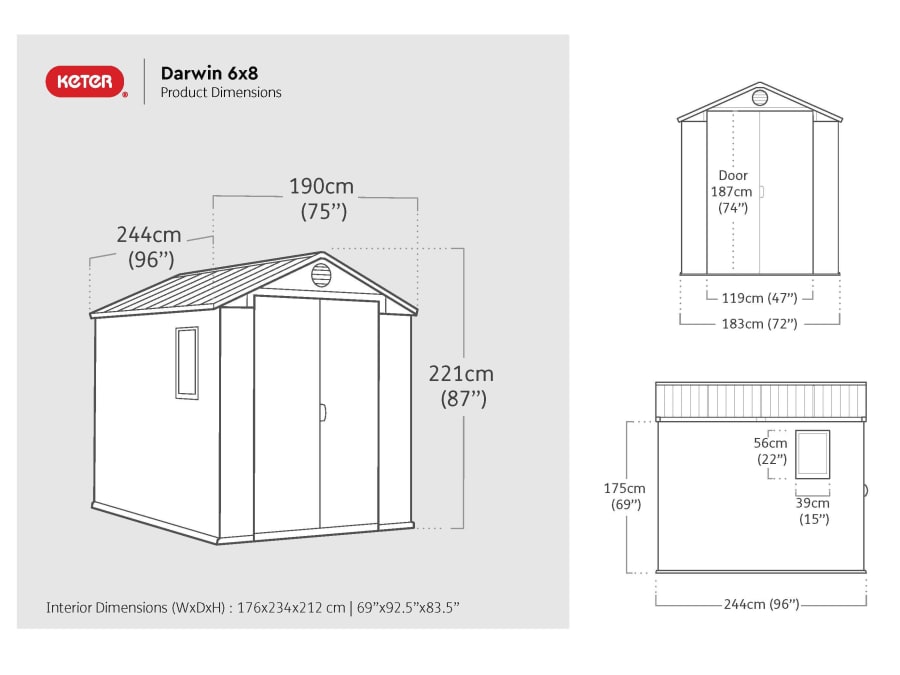 Keter 252004 Darwin Shed 6 x 8ft