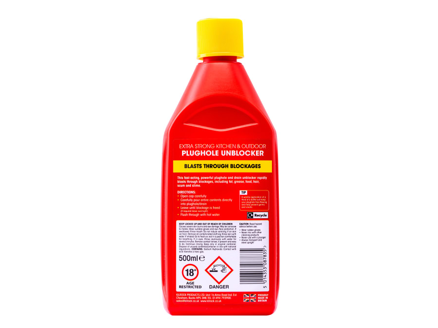 Kilrock KB500 Plughole & Drain Unblocker 500ml