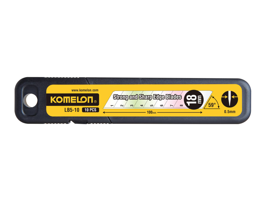 Komelon LB510 18mm Snap-Off Blades (Pack 10)