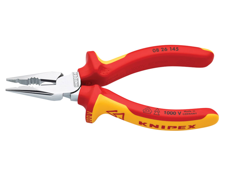 Knipex 0826145SB VDE High Leverage Needle Nose Pliers 145mm