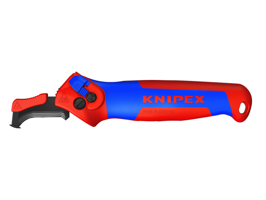 Knipex 1650145SB Stripping Knife with Guide Shoe and Ratchet Function