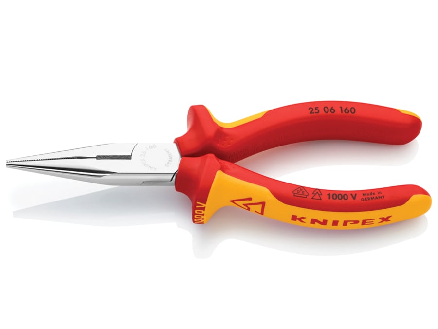 Knipex 2506160SB VDE Snipe Nose Side Cutting Pliers 160mm