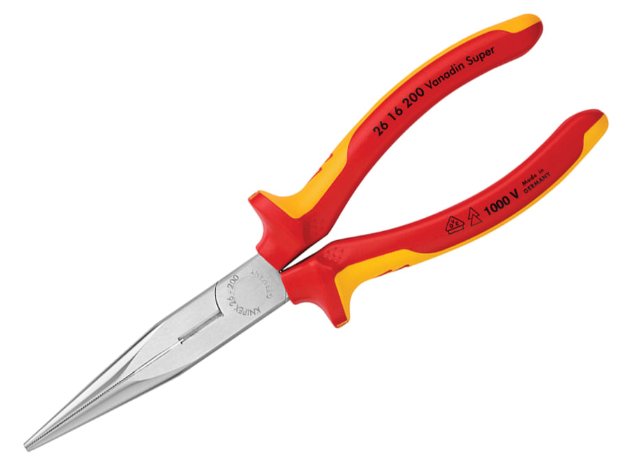 Knipex 2616200SB VDE Long Snipe Nose Side Cutting Pliers 200mm