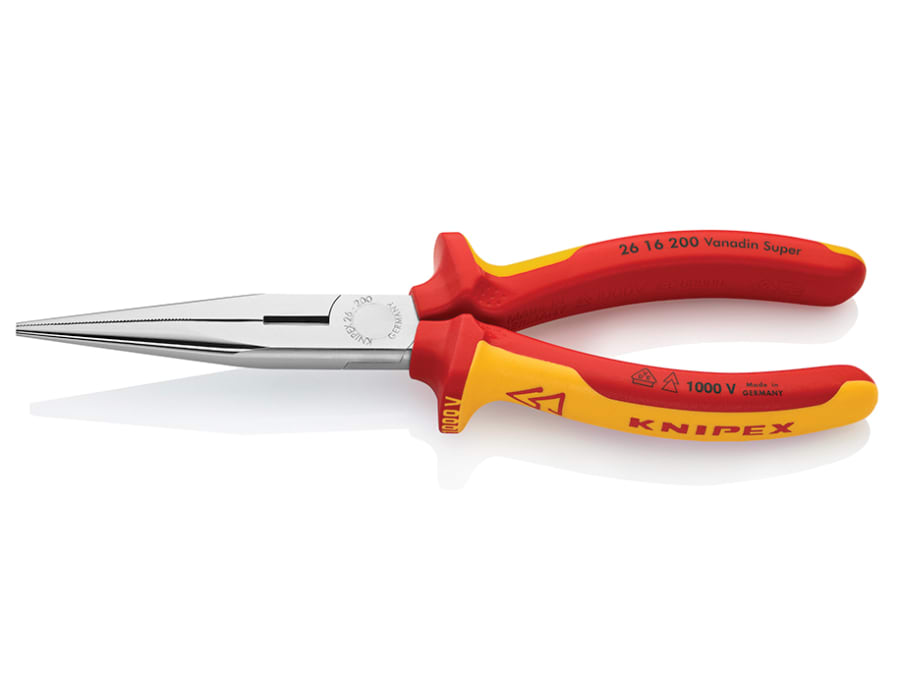 Knipex 2616200SB VDE Long Snipe Nose Side Cutting Pliers 200mm