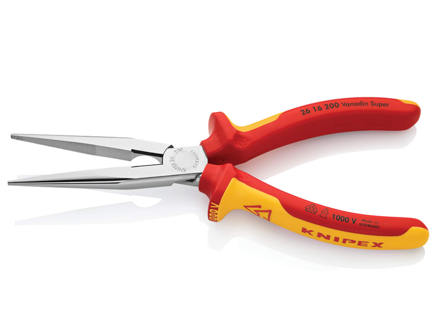 Knipex 2616200SB VDE Long Snipe Nose Side Cutting Pliers 200mm