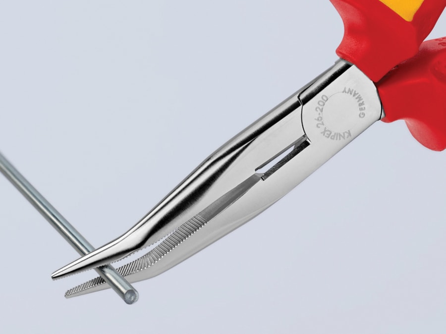 Knipex 2626200SB VDE Long Bent Snipe Nose Pliers 200mm
