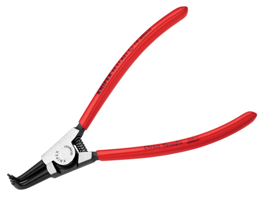 Knipex 4621A21SB External Circlip Pliers 90° Bent Tip 19-60mm