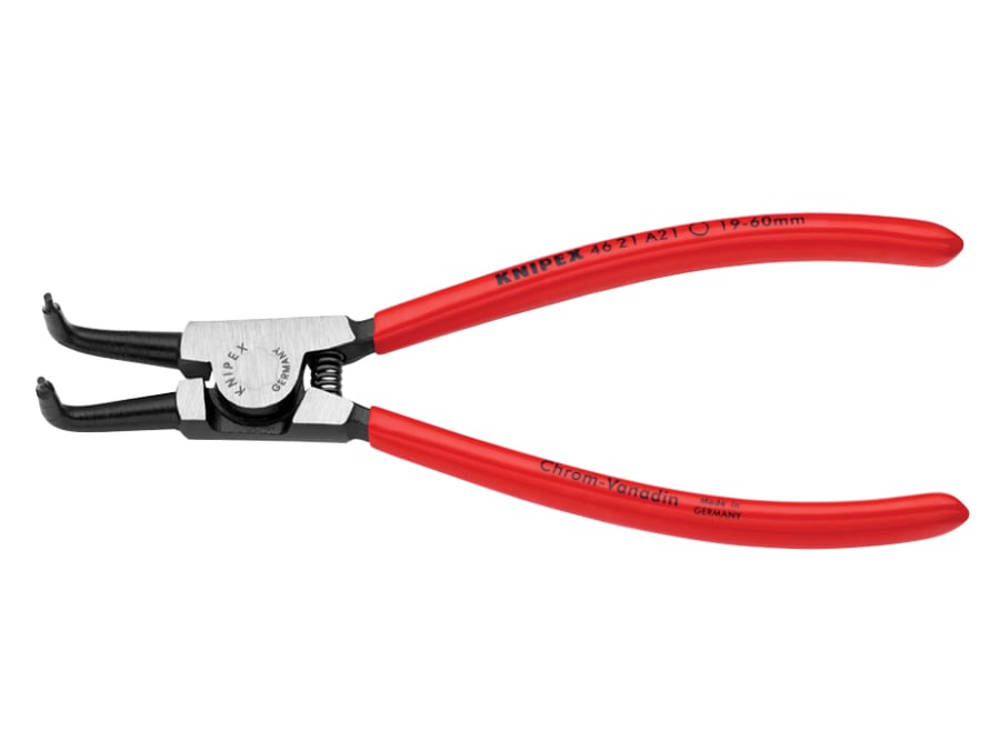 Knipex 4621A21SB External Circlip Pliers 90° Bent Tip 19-60mm