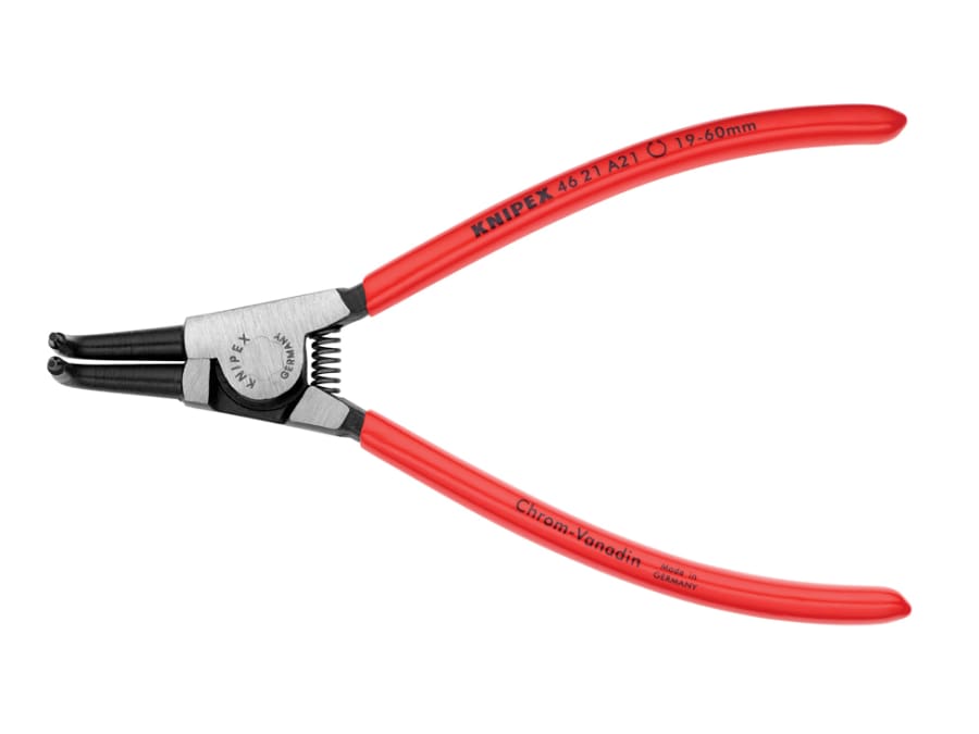 Knipex 4621A21SB External Circlip Pliers 90° Bent Tip 19-60mm
