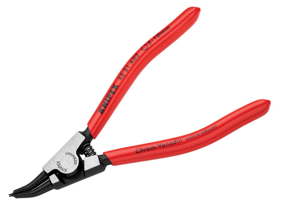 Knipex 4631A02 External Circlip Pliers 45° Bent Tip 3-10mm