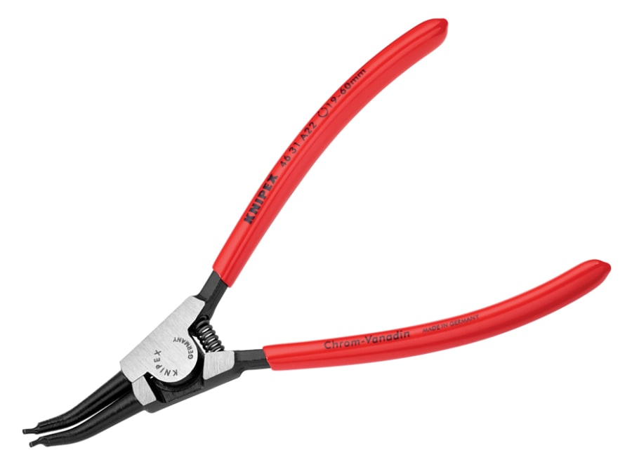Knipex 4631A22 External Circlip Pliers 45° Bent Tip 19-60mm