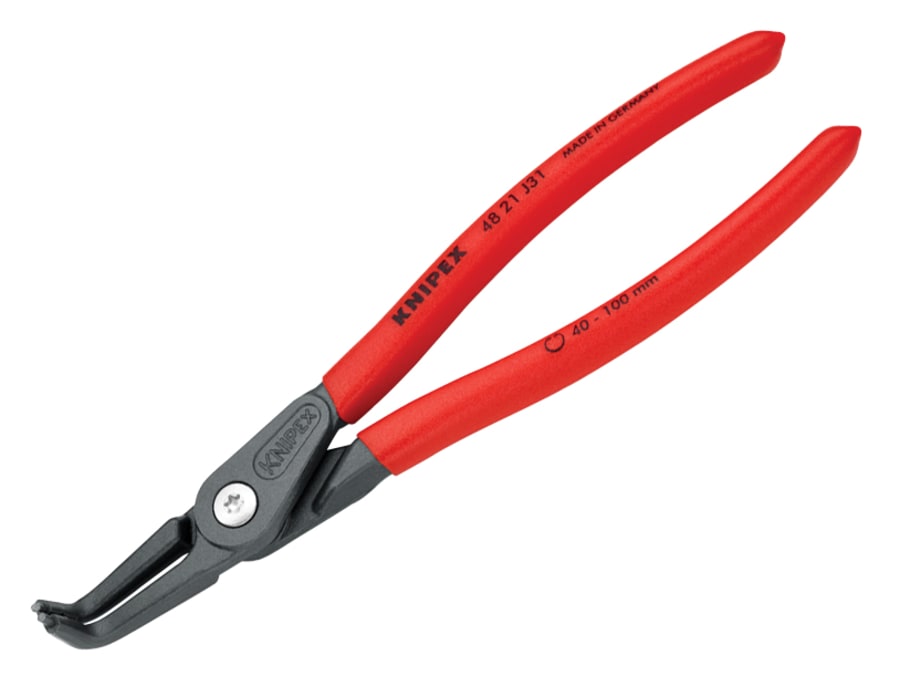 Knipex 4821J31 Precision Circlip Pliers Internal 90° Bent 40-100mm