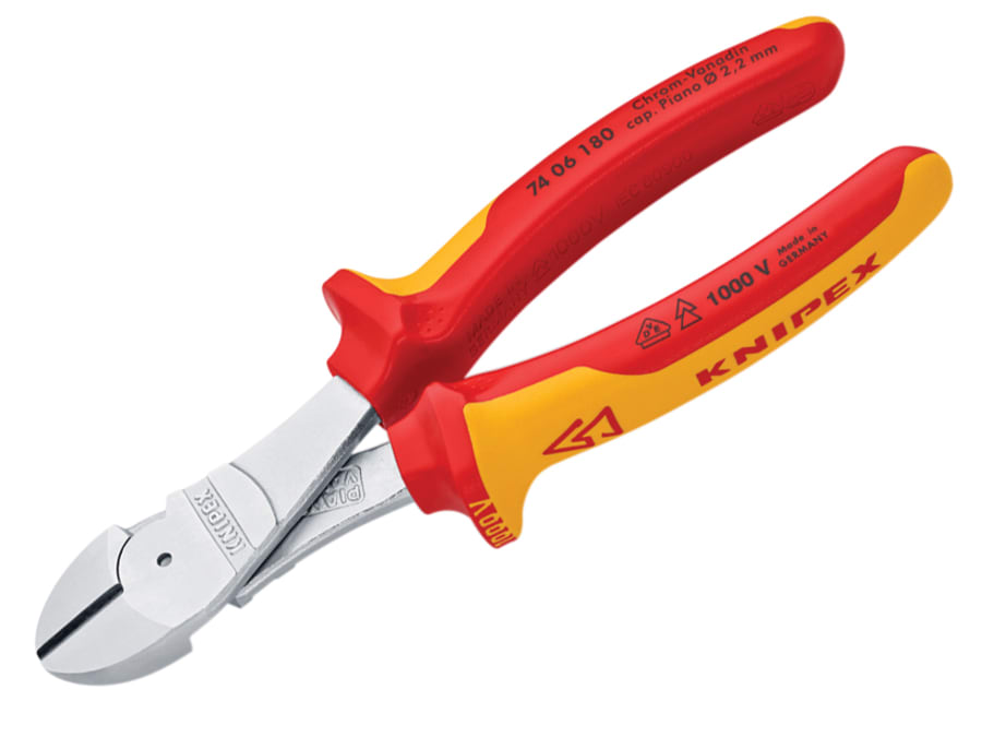 Knipex 7406180SB 180mm VDE High Leverage Diagonal Cutter
