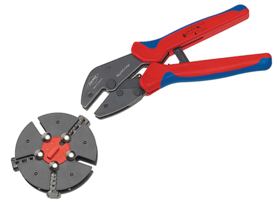 Knipex 973301 MultiCrimp Crimping Pliers with 3 Quick Change Cartridges