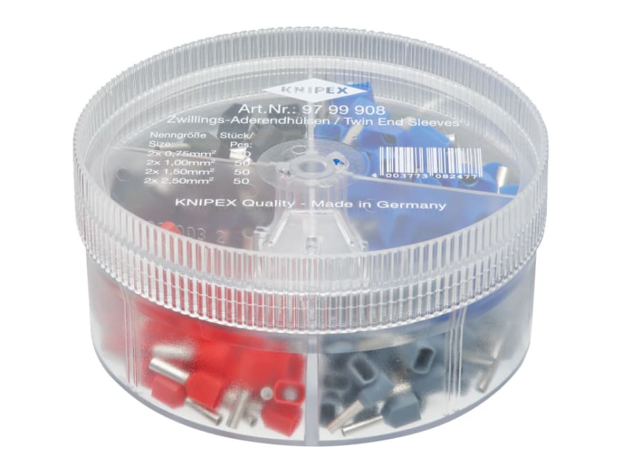 Knipex 9799908 Insulated Twin Wire Ferrules Assortment Box 200 Piece