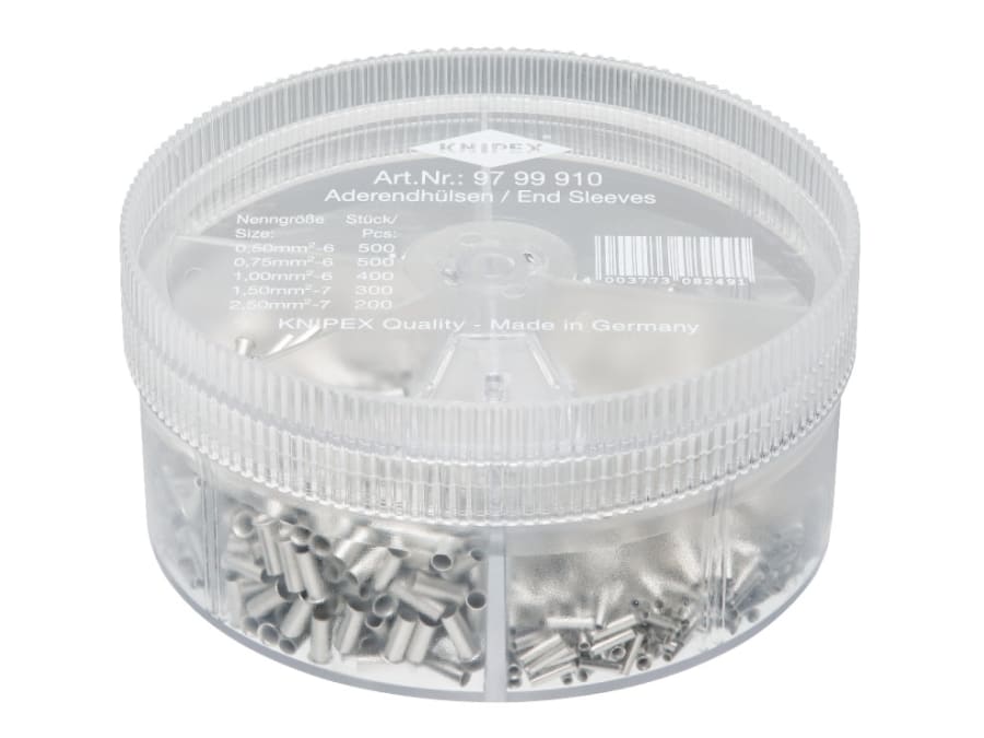 Knipex 9799910 Non-Insulated Wire Ferrules Assortment Box 1,900 Piece