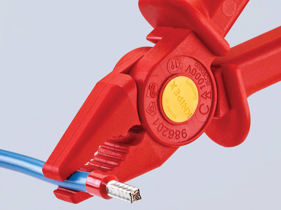 Knipex 986201 180mm Flat Nose Plastic Insulated Pliers