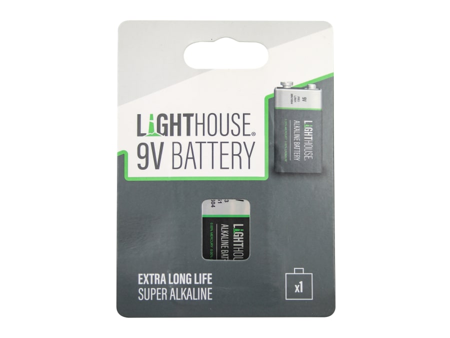 Lighthouse 6LR61 9V Alkaline Battery