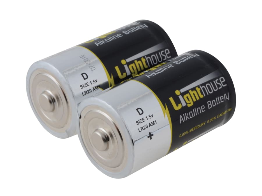 Lighthouse LR20 Alkaline Batteries (Pack 2)