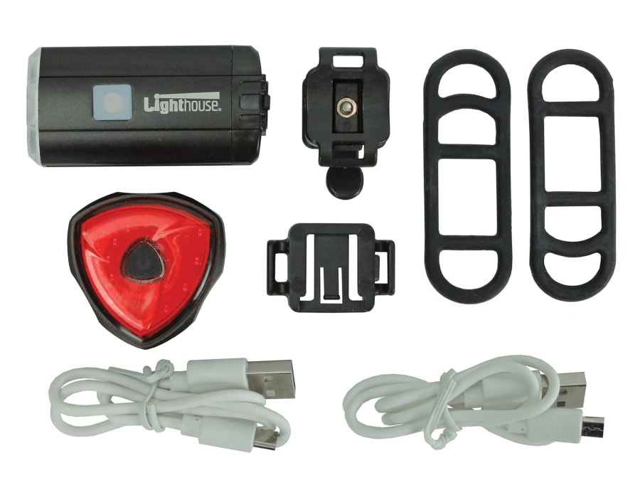 Lighthouse HLBK40914902 Rechargeable LED Bike Light Set