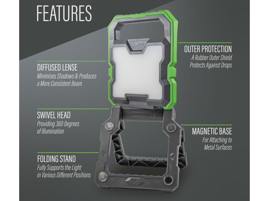 Lighthouse AST3312000LM Rechargeable Work Light 2000 Lumens