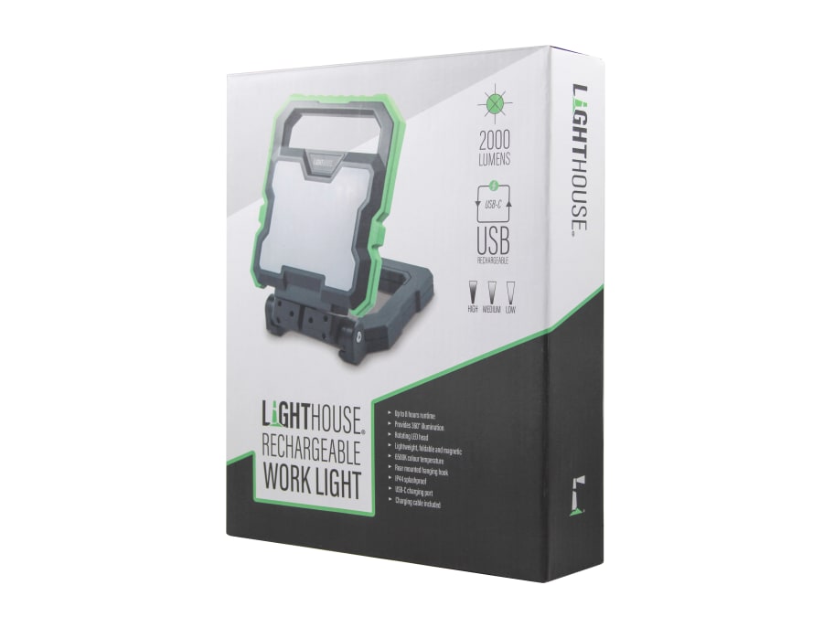 Lighthouse AST3312000LM Rechargeable Work Light 2000 Lumens