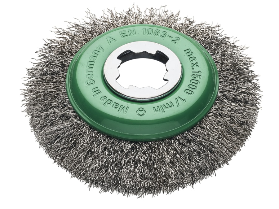 Lessmann 42337X 115mm X-Lock Crimp Stainless Steel Bevel Brush