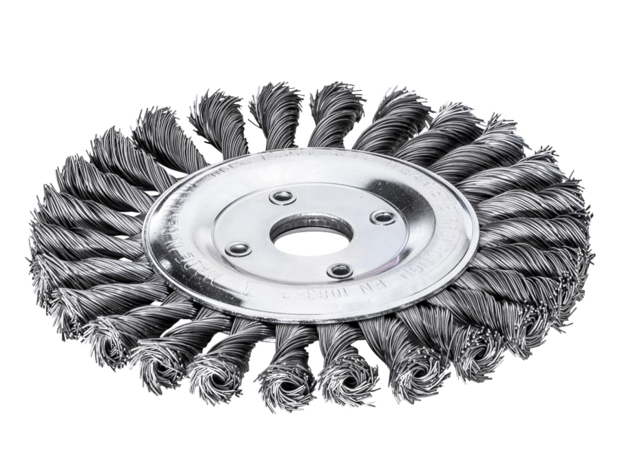 Lessmann 473211 Knot Wheel Brush 125 × 14mm 22.2mm Bore 0.50 Steel Wire