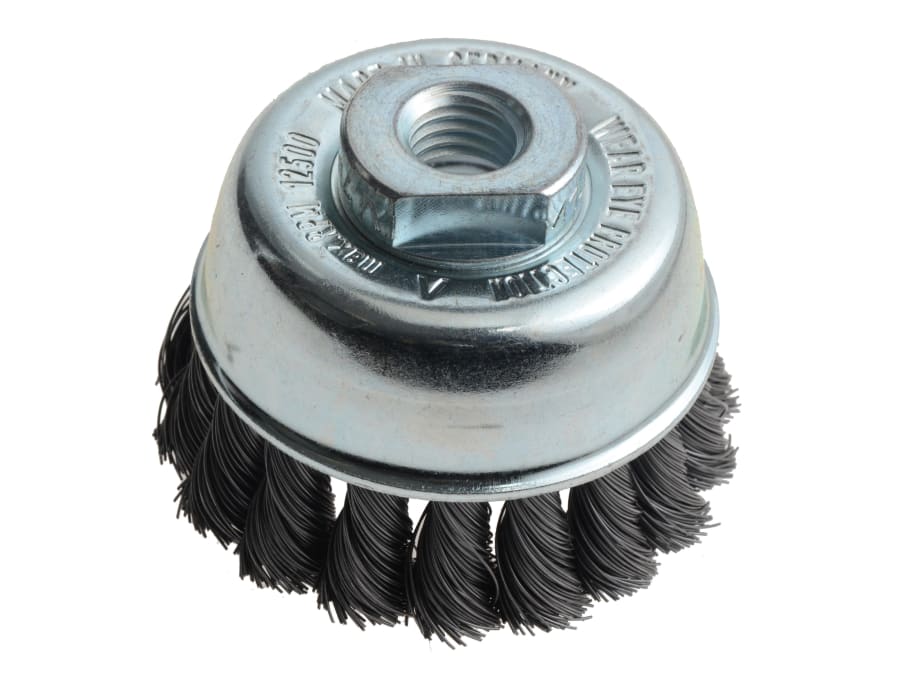 Lessmann 482117 65mm M14x2.0 Knot Cup Brush with 0.35 Steel Wire