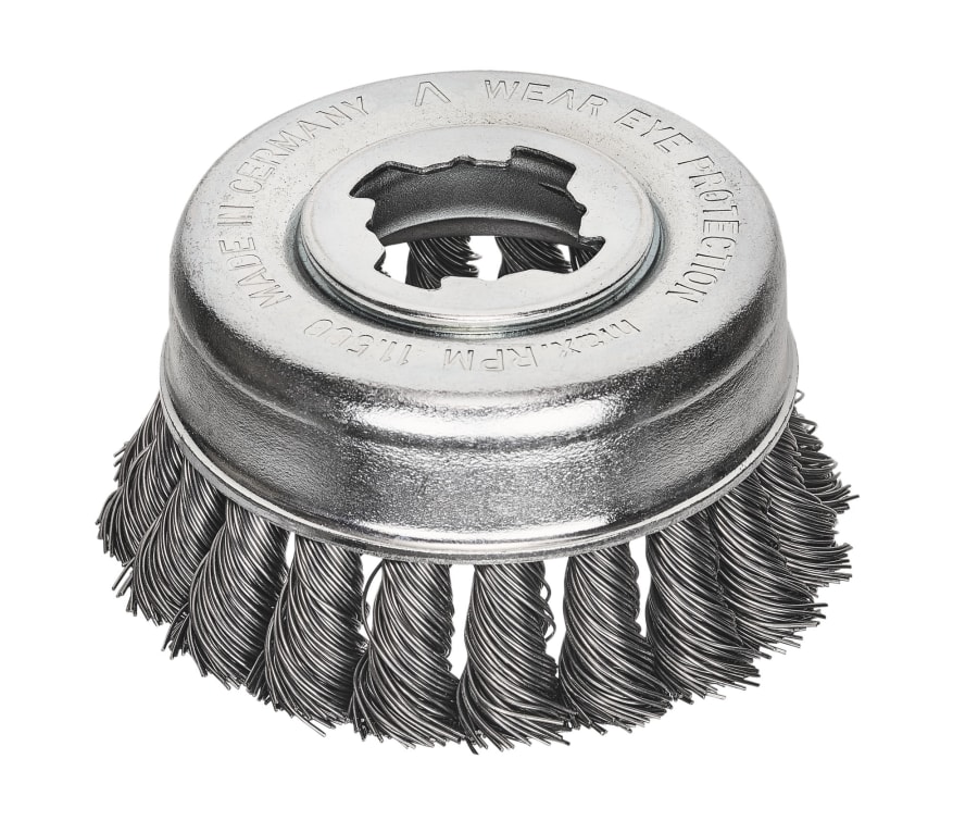 Lessmann 48321X 85mm X-Lock Steel Knot Cup Brush