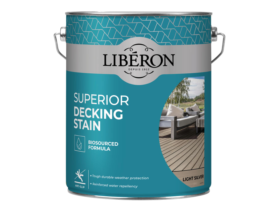 Liberon 126130 Superior Decking Stain Light Silver 5 Litre
