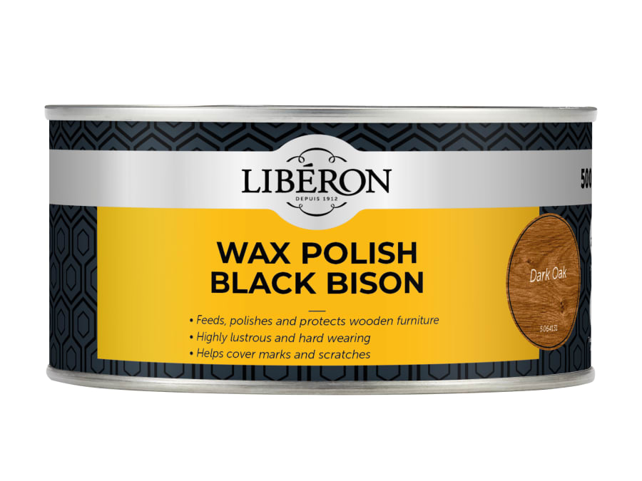 Liberon 069972 Black Bison Wax Paste Dark Oak 500ml