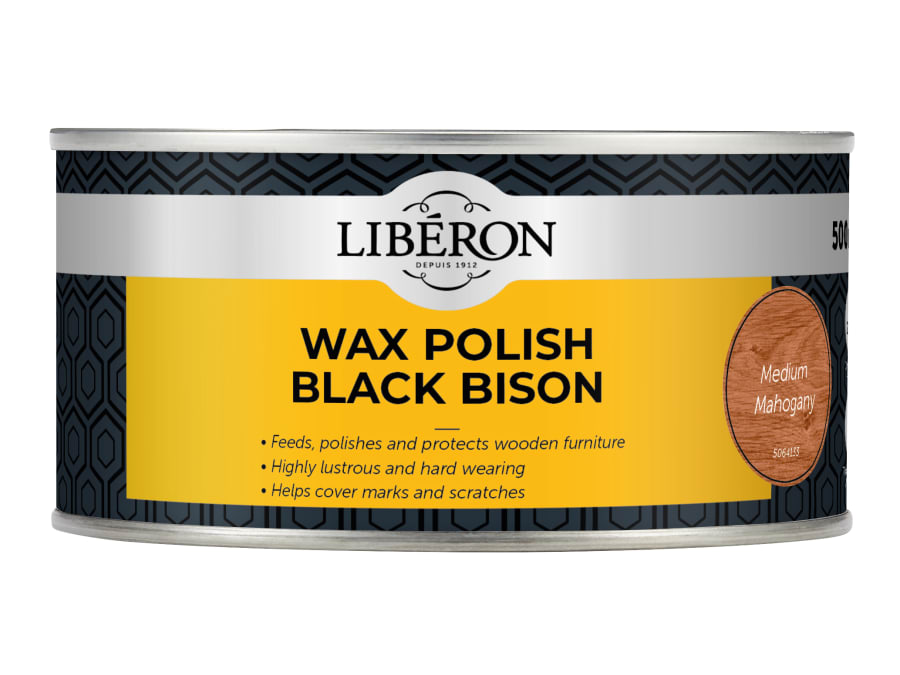 Liberon 126876 Black Bison Wax Paste Medium Mahogany 500ml