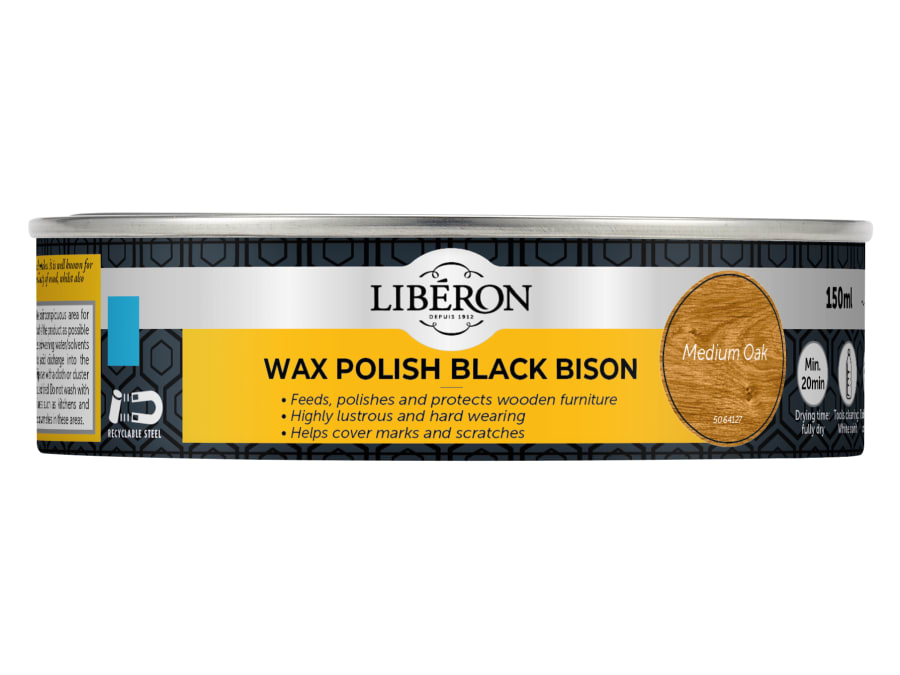 Liberon 126870 Medium Oak Black Bison Wax Paste 150ml