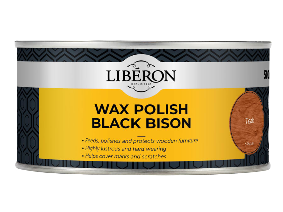 Liberon 126879 Teak Black Bison Wax Paste 500ml