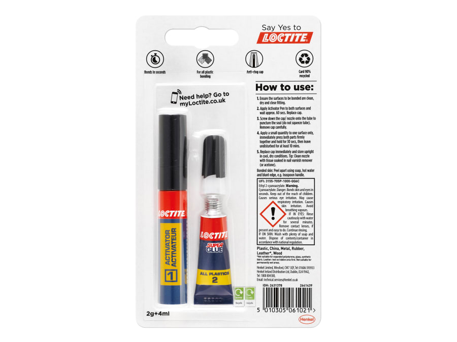 Loctite 2947500 All Plastics Super Glue Pen 2g + Tube 4ml