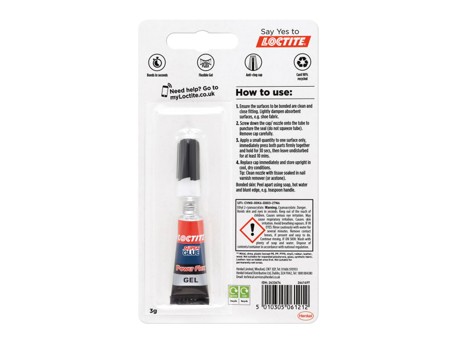 Loctite 3019685 Super Glue Power Gel Tube 3g