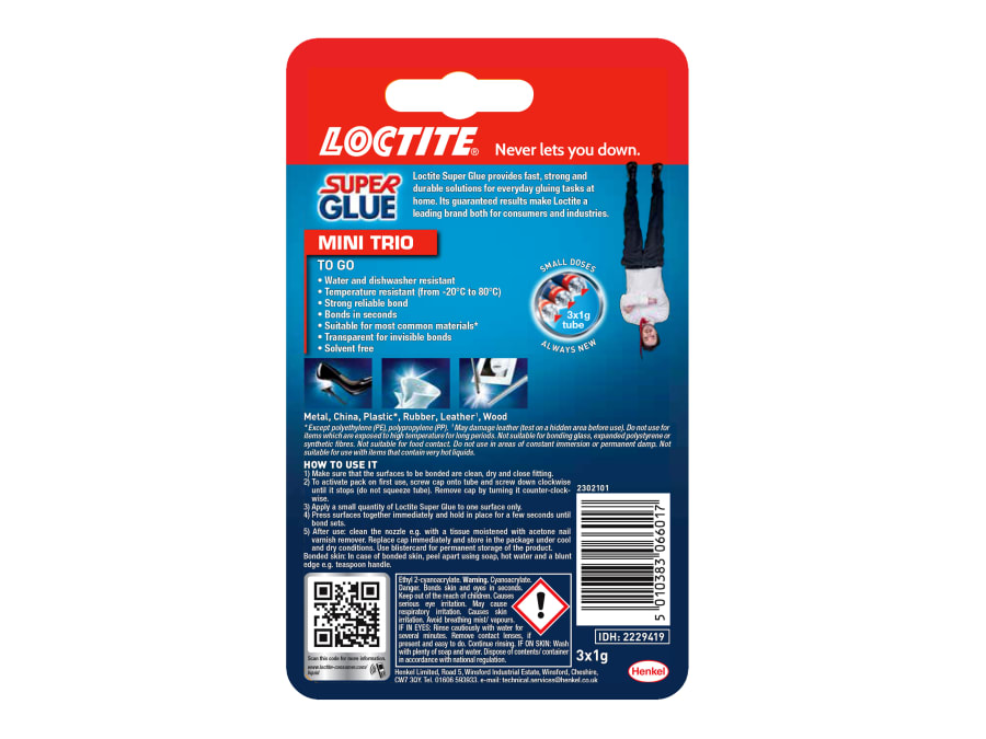Loctite 2977850 Super Glue Original Mini Tube Trio