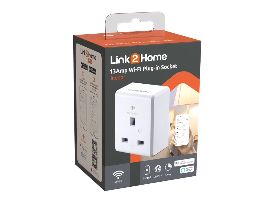 Link2home L2HSMARTPLUG Wi-Fi Plug-in Socket 13 Amp