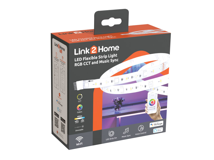 Link2home L2HSTRIPRGBCCT RGB CCT LED Strip Light 5m