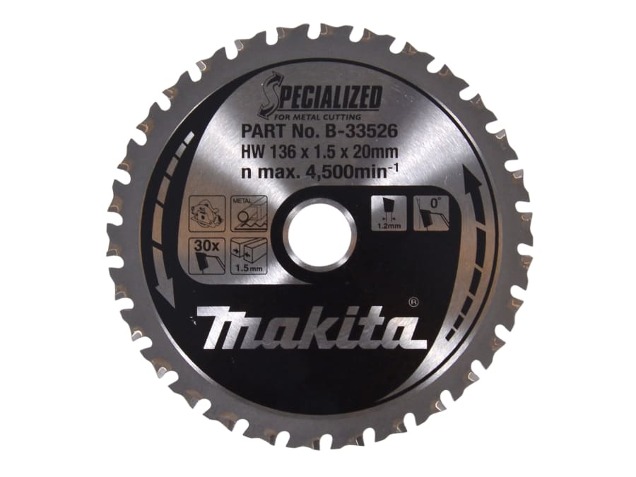 Makita B33526 136mm x 20mm x 30T Metal Cutting Saw Blade
