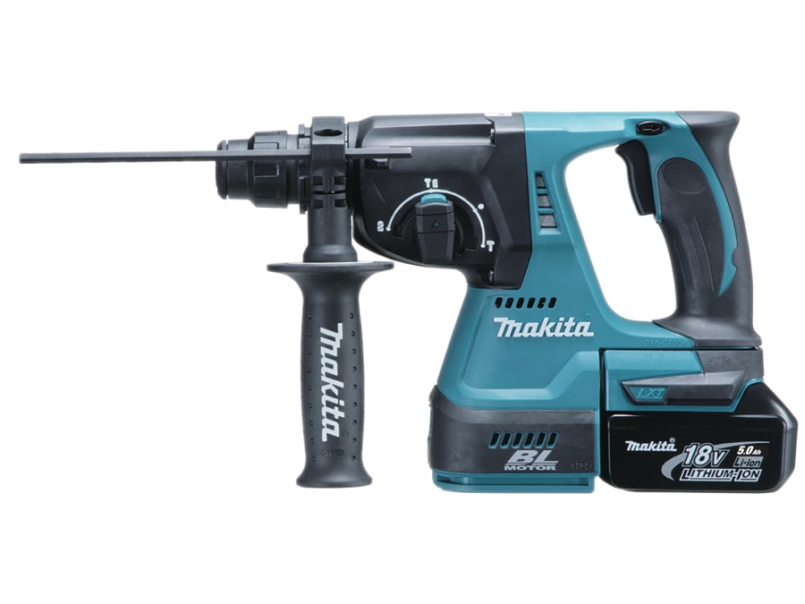 Makita DHR242RTJ 18V SDS-Plus Brushless Rotary Hammer with 2 × 5.0Ah Batteries