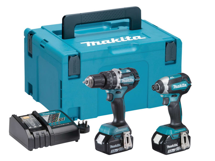 Makita DLX2180TJ 18V Combi Drill & Impact Driver Twin Pack with 2 × 5.0Ah Batteries