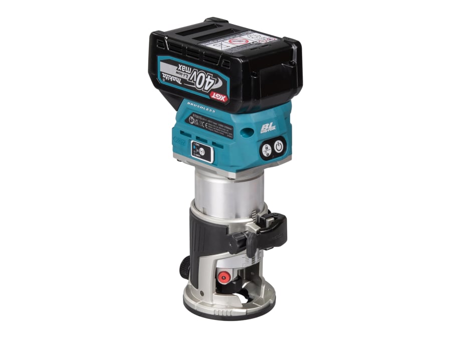 Makita RT001GD202 40Vmax Router Trimmer with 2 × 2.5Ah Batteries