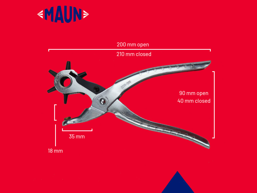 Maun 2230200 Revolving Leather Hole Punch Pliers