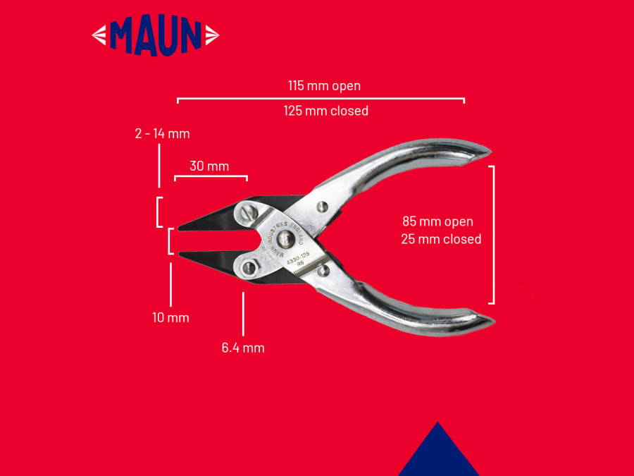 Maun 4330125 125mm Snipe Nose Parallel Pliers