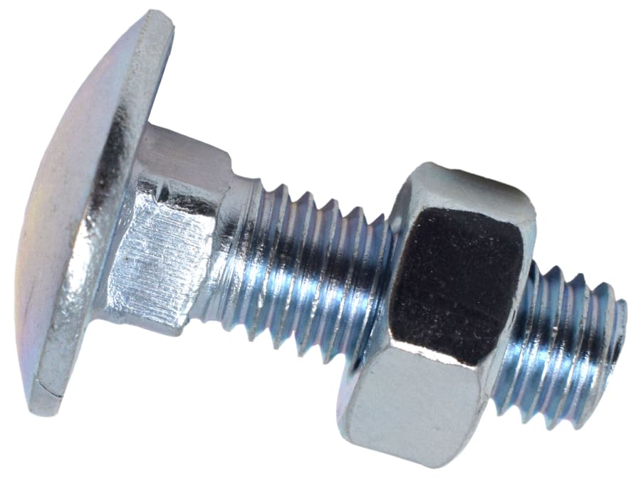 Metalmate MEMCSX0825 M8 x 25mm Cup Square Hex Bolt & Nut ZP Box 50