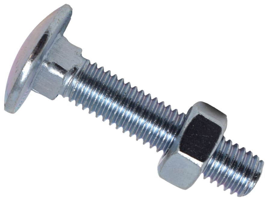 Metalmate MEMCSX0840 M8 x 40mm Cup Square Hex Bolt & Nut ZP Box 50