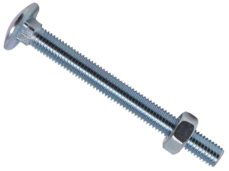 Metalmate MEMCSX10100 M10 x 100mm Cup Square Hex Bolt & Nut ZP Box 25